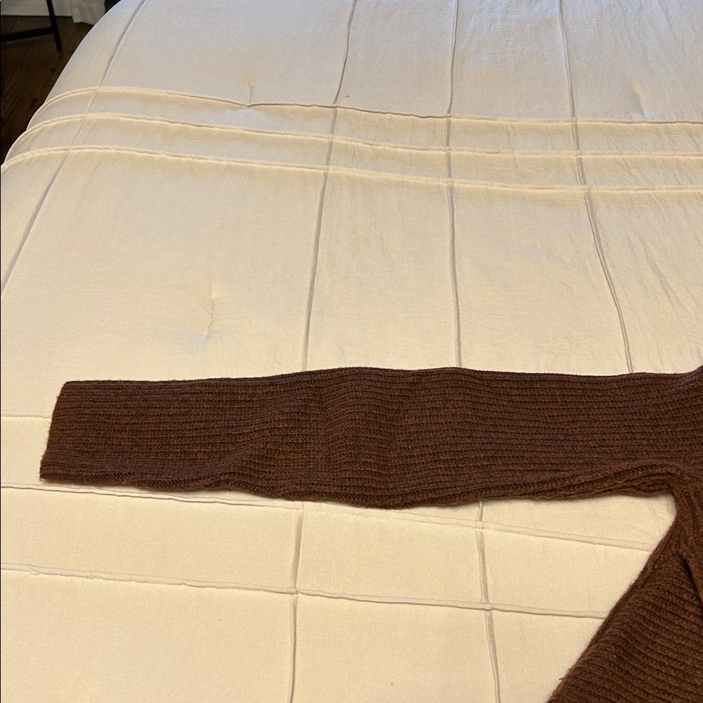 Express Chocolate Ribbed Knit Sweater - Picture 6 of 9